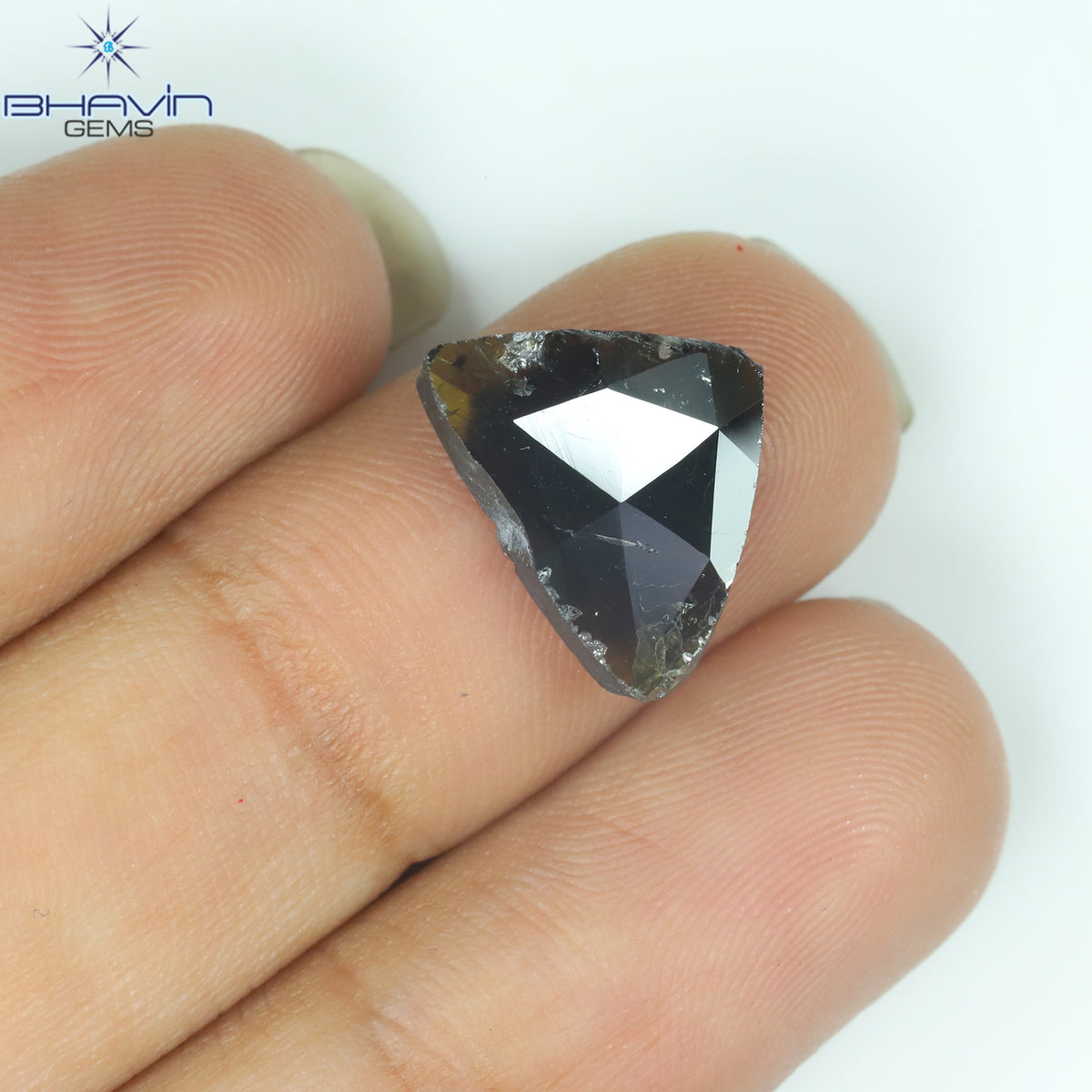3.36 CT ペア スライス シェイプ ナチュラル ダイヤモンド ソルト アンド ペッパー カラー I3 クラリティ (15.82 MM)
