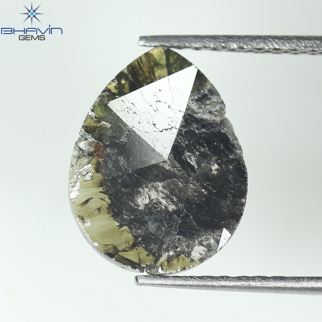 1.62 CT Natural Pear Slice Diamond Brown Color Clarity I3 (11.65 MM)