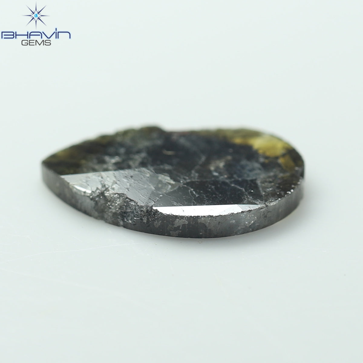 3.36 CT ペア スライス シェイプ ナチュラル ダイヤモンド ソルト アンド ペッパー カラー I3 クラリティ (15.82 MM)