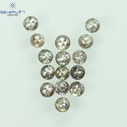 1.98 CT/15 Pcs Round Rose Cut Shape Natural Loose Diamond Salt And Pepper Color I3 Clarity (2.98 MM)