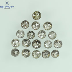 1.64 CT/18 Pcs Round Rose Cut Shape Natural Loose Diamond Salt And Pepper Color I3 Clarity (2.61 MM)