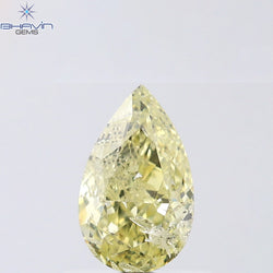 1.00 CT Pear Shape Natural Diamond Yellow Color I1 Clarity (8.10 MM)