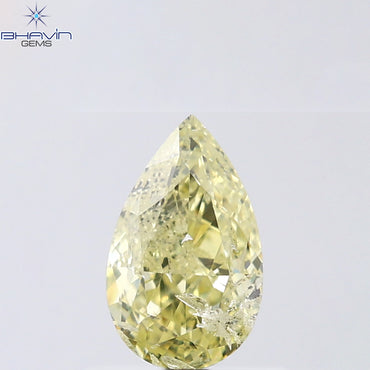 1.00 CT Pear Shape Natural Diamond Yellow Color I1 Clarity (8.10 MM)