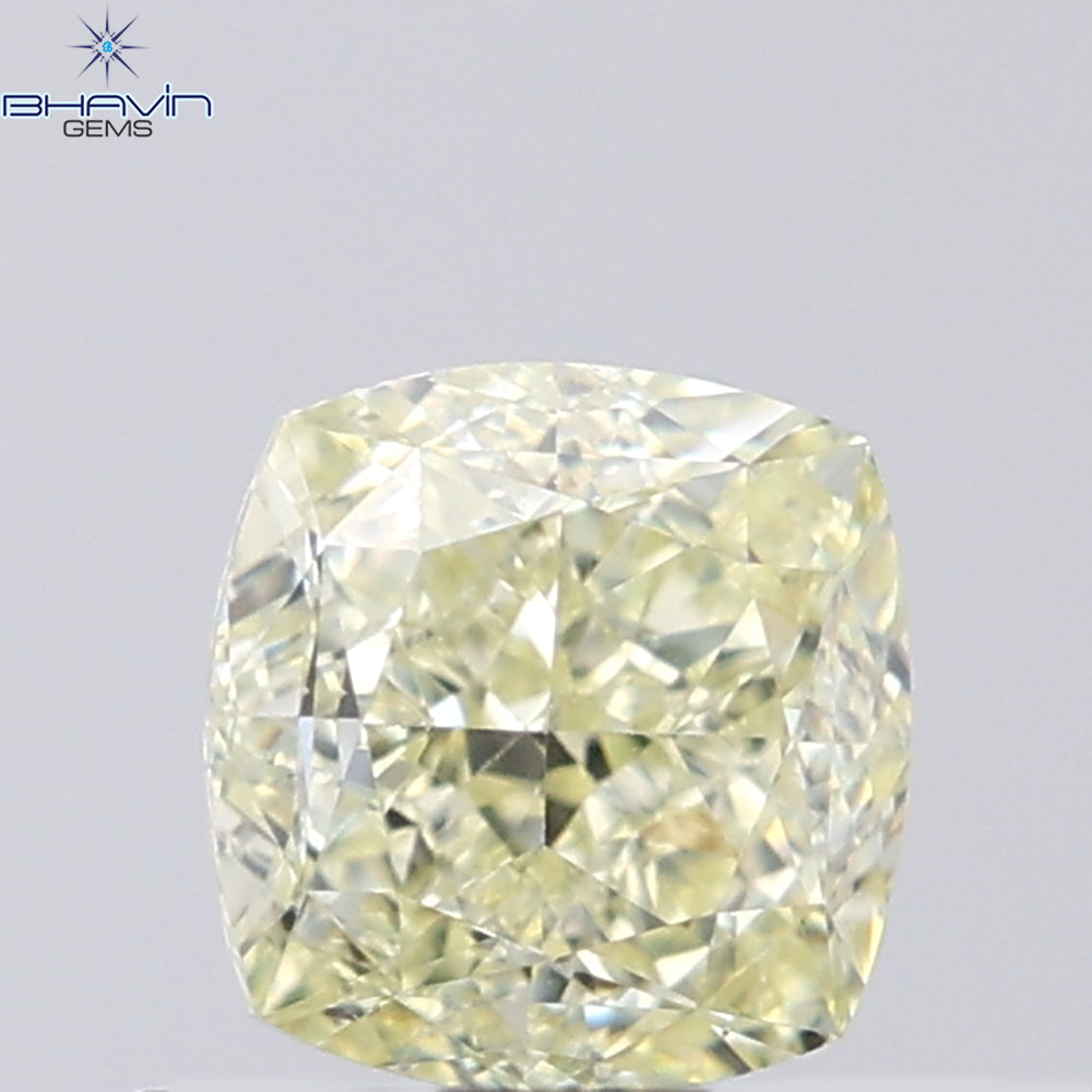 0.75 CT Cushion Shape Natural Diamond Yellow Color VS1 Clarity (4.86 MM)