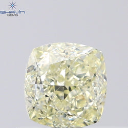 0.75 CT Cushion Shape Natural Diamond Yellow Color VS1 Clarity (4.86 MM)