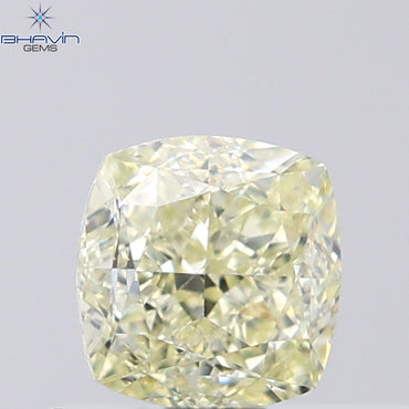 0.75 CT Cushion Shape Natural Diamond Yellow Color VS1 Clarity (4.86 MM)