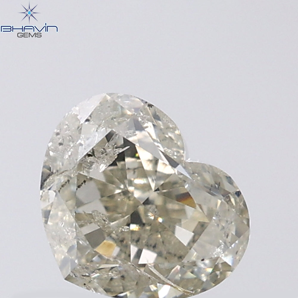 1.02 CT Heart Shape Natural Diamond Grey Color I1 Clarity (6.25 MM)