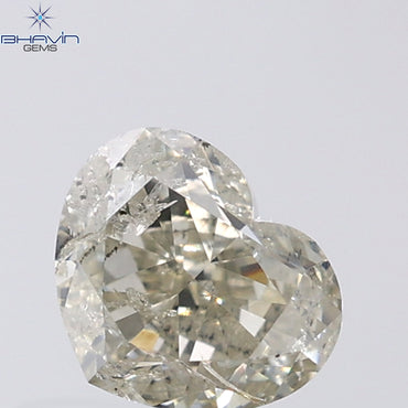 1.02 CT Heart Shape Natural Diamond Grey Color I1 Clarity (6.25 MM)