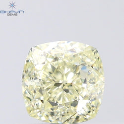 0.90 CT Cushion Shape Natural Diamond Yellow Color VS2 Clarity (5.07 MM)