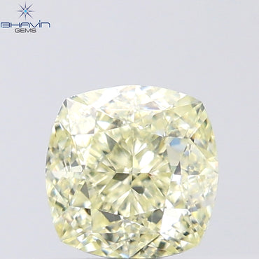 0.90 CT Cushion Shape Natural Diamond Yellow Color VS2 Clarity (5.07 MM)