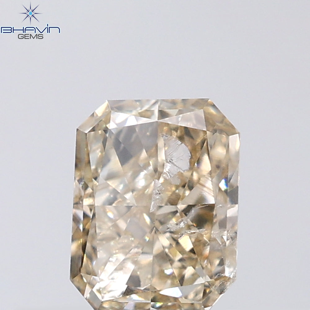 1.04 CT Radiant Shape Natural Diamond Brown Color I1 Clarity (6.39 MM)
