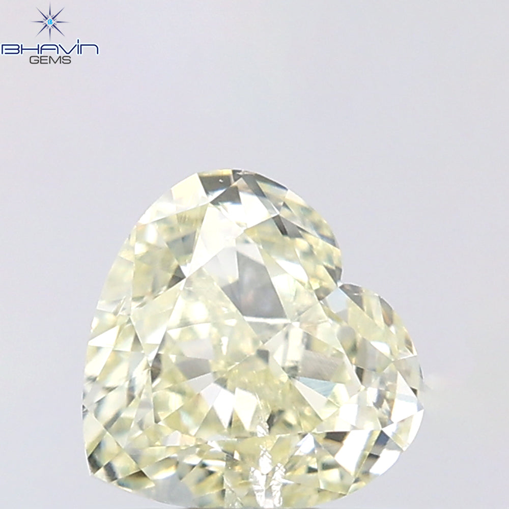 1.02 CT Heart Shape Natural Diamond Yellow Color SI1 Clarity (6.43 MM)