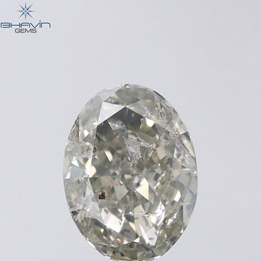 1.06 CT Oval Shape Natural Diamond Grey Color I1 Clarity (7.49 MM)