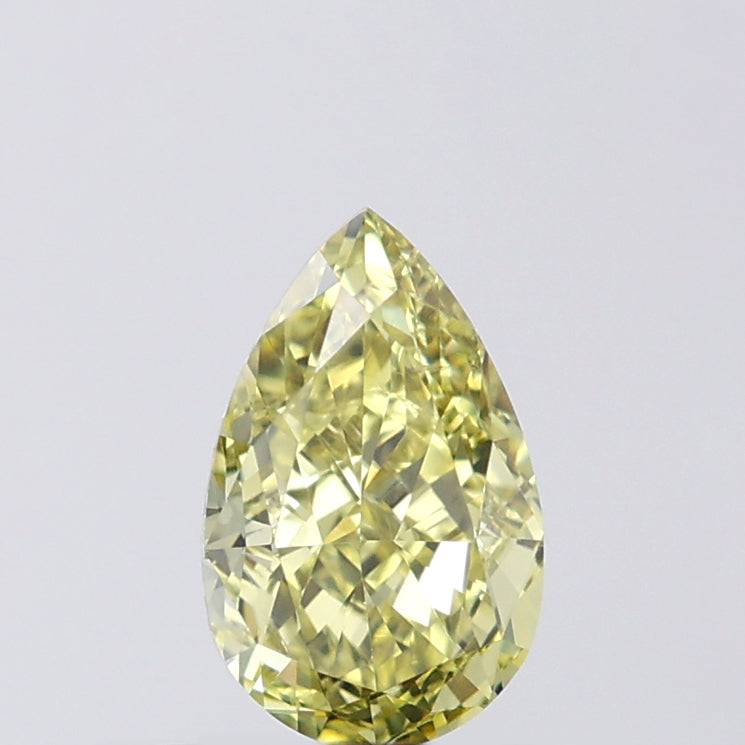 0.83 CT Pear Shape Natural Diamond Green (Chameleon) Color SI1 Clarity (7.34 MM)