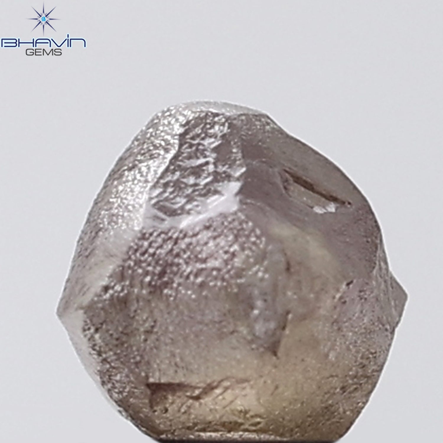 1.10 CT Rough Diamond Enhanced Brown Pink Color VS Clarity (4.65 MM)