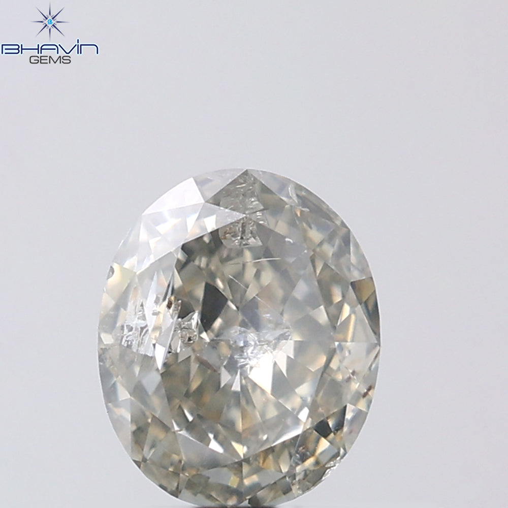 1.02 CT Oval Shape Natural Diamond Grey Color I2 Clarity (6.91 MM)