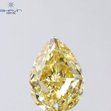 1.10 CT Pear Shape Natural Diamond Orange Color SI2 Clarity (7.79 MM)