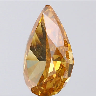 1.03 CT Pear Shape Natural Diamond Orange Color SI1 Clarity (8.13 MM)