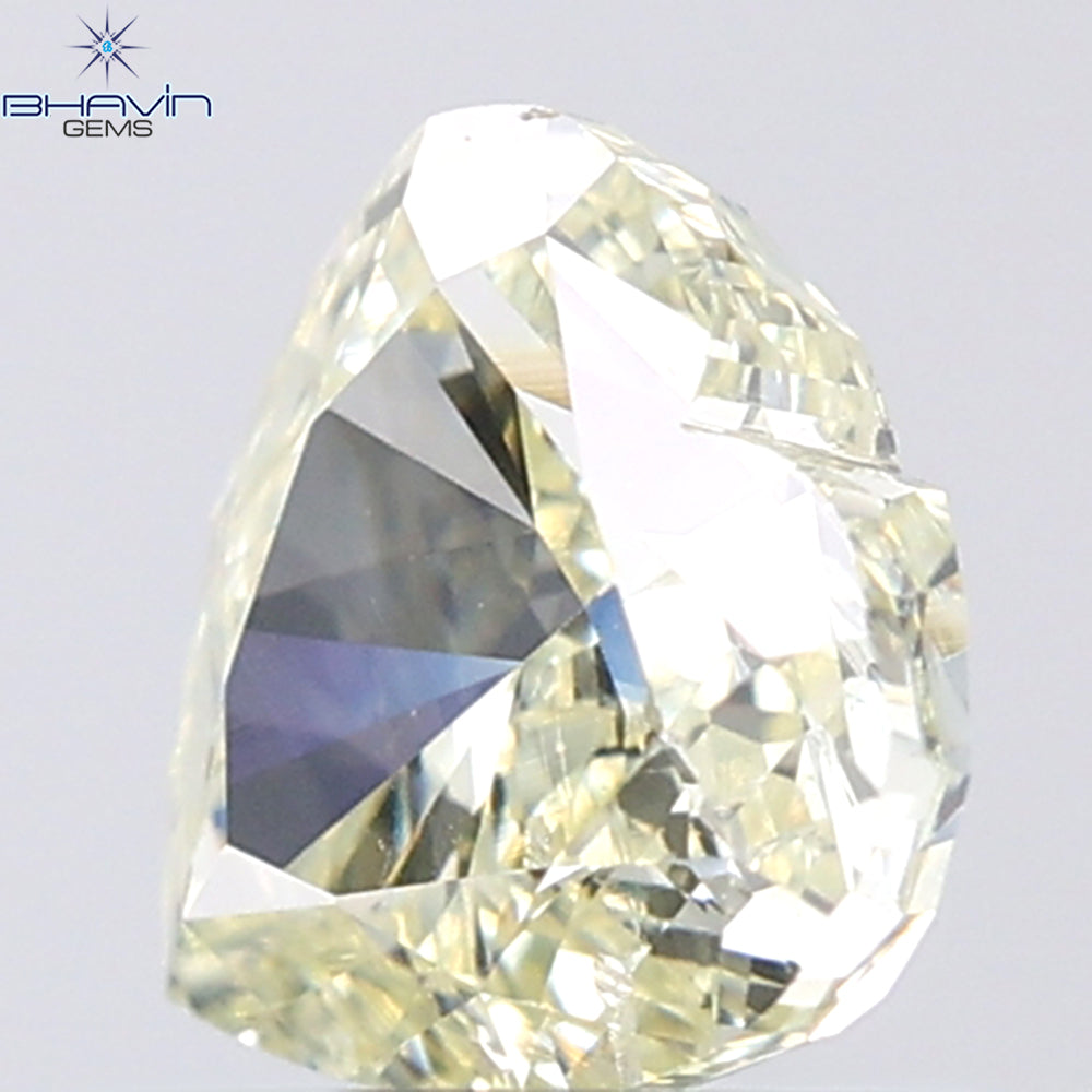 1.02 CT ハートシェイプ 天然ダイヤモンド イエローカラー SI1 クラリティ (6.43 MM)