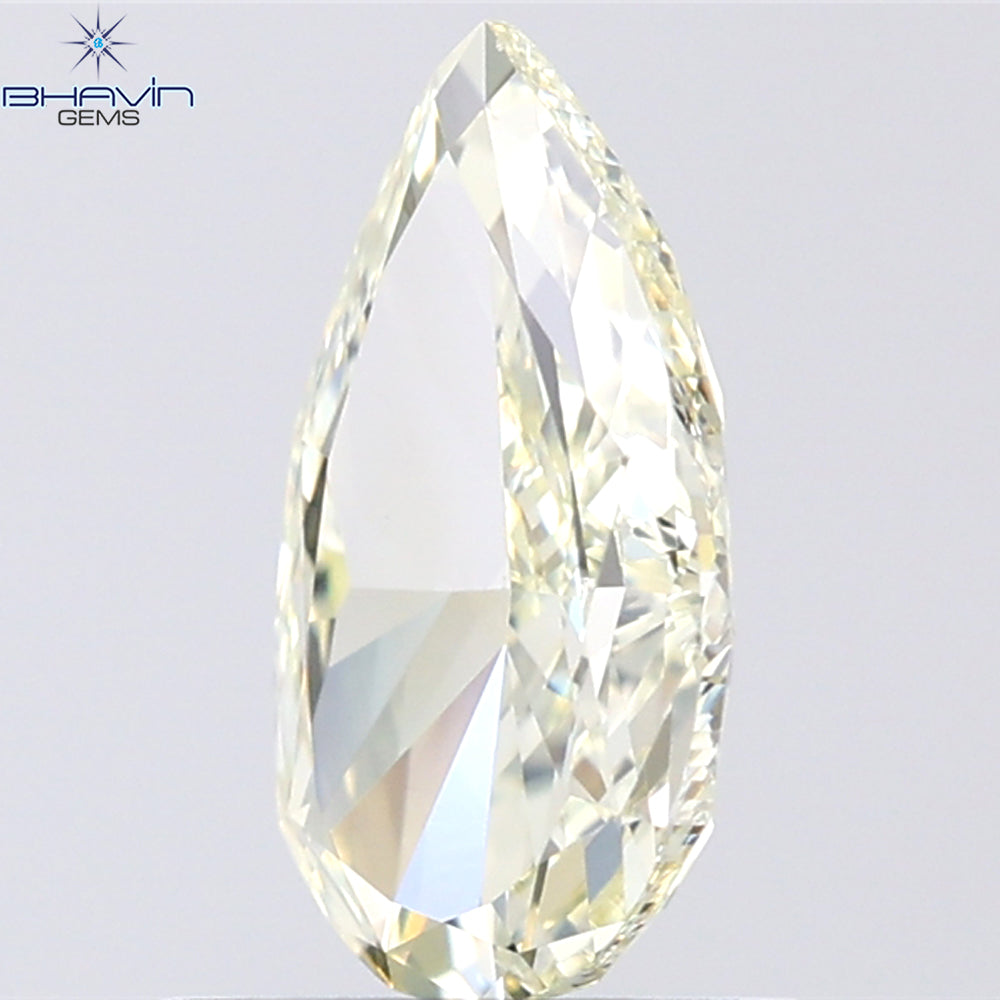 1.00 CT ペアシェイプ 天然ダイヤモンド イエローカラー VVS1 クラリティ (8.95 MM)