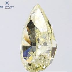1.00 CT Pear Shape Natural Diamond Yellow Color I1 Clarity (8.10 MM)