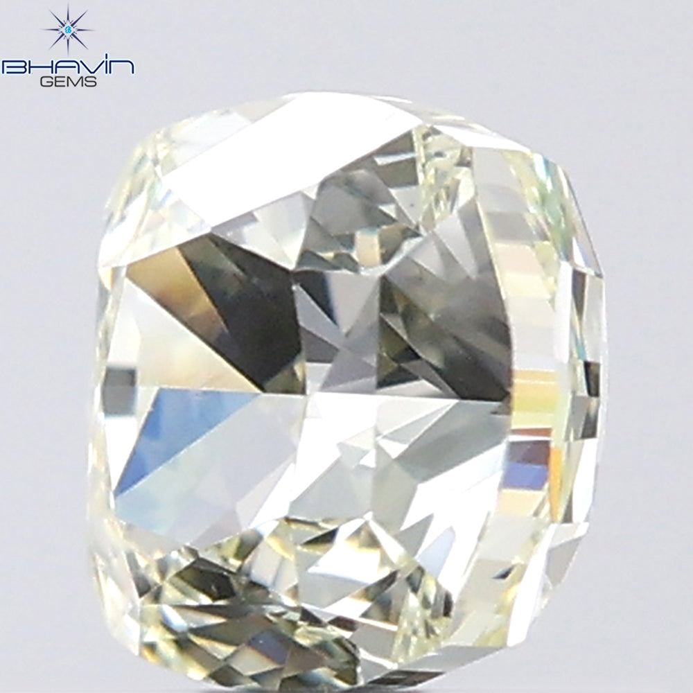 0.90 CT Cushion Shape Natural Diamond Yellow Color VS2 Clarity (5.07 MM)