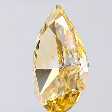 0.72 CT Pear Shape Natural Diamond Orange Color SI2 Clarity (7.54 MM)