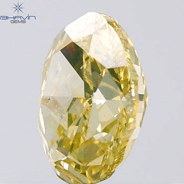 1.01 CT Oval Shape Natural Diamond Green Yellow Color SI2 Clarity (7.02 MM)