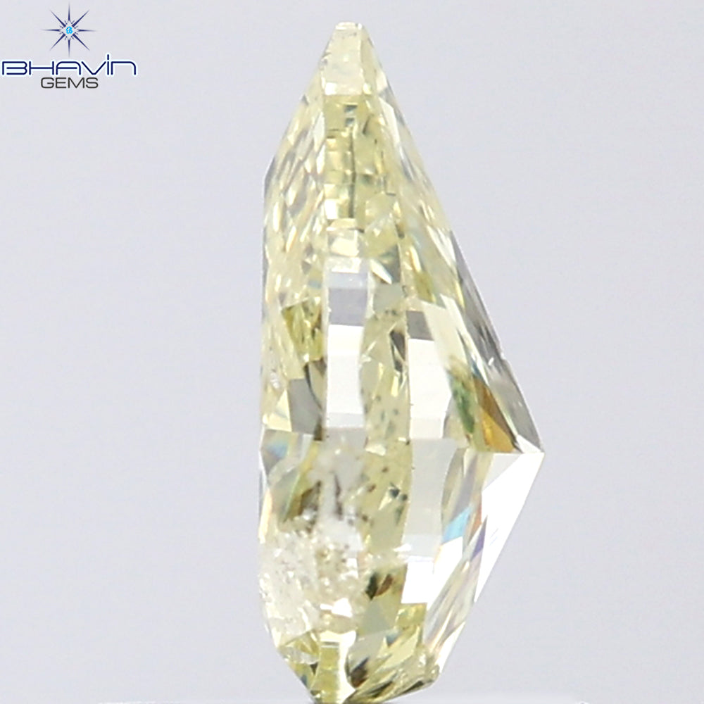 1.00 CT Pear Shape Natural Diamond Yellow Color I1 Clarity (8.10 MM)