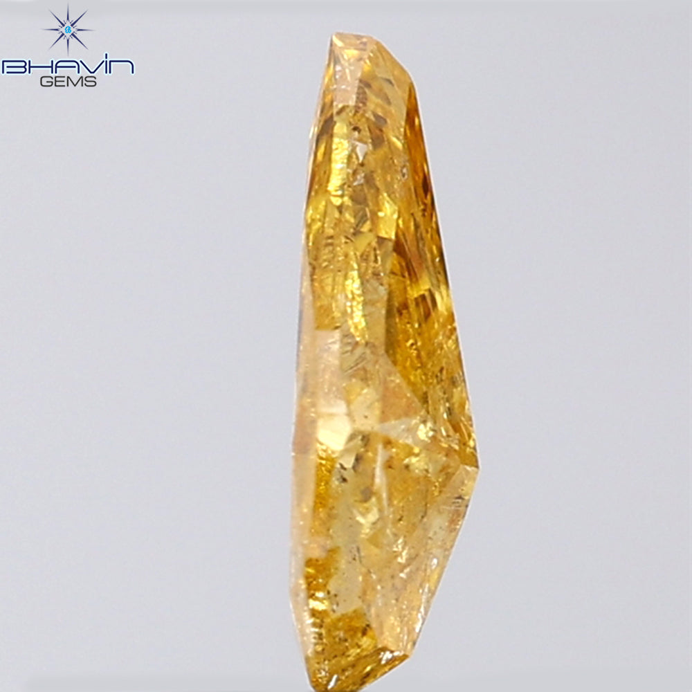 0.83 CT Pear Shape Natural Diamond Orange Color I3 Clarity (8.91 MM)
