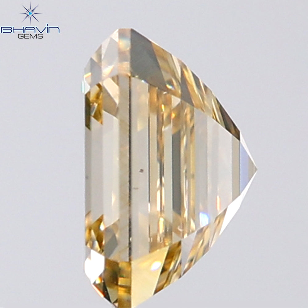 1.53 CT Asscher Shape Natural Diamond Orange Color VS2 Clarity (6.29 MM)