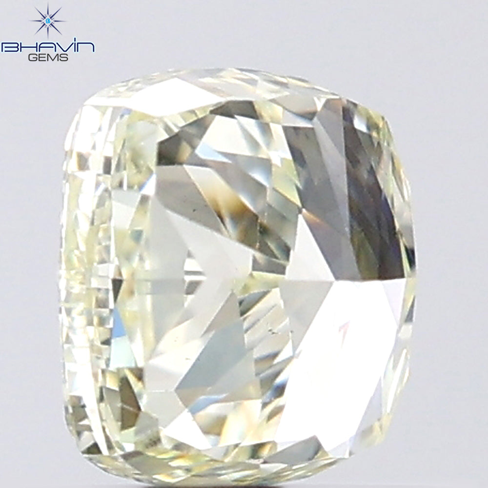 0.90 CT Cushion Shape Natural Diamond Yellow Color VS2 Clarity (5.07 MM)