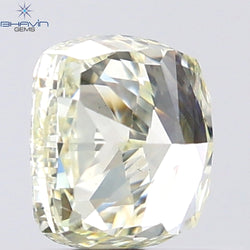 0.90 CT Cushion Shape Natural Diamond Yellow Color VS2 Clarity (5.07 MM)