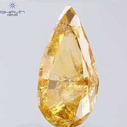0.83 CT Pear Shape Natural Diamond Orange Color I3 Clarity (8.91 MM)