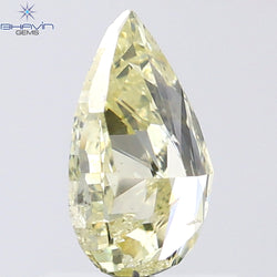 1.00 CT Pear Shape Natural Diamond Yellow Color I1 Clarity (8.10 MM)