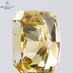 0.63 CT Radiant Shape Natural Diamond Orange Color SI1 Clarity (5.13 MM)