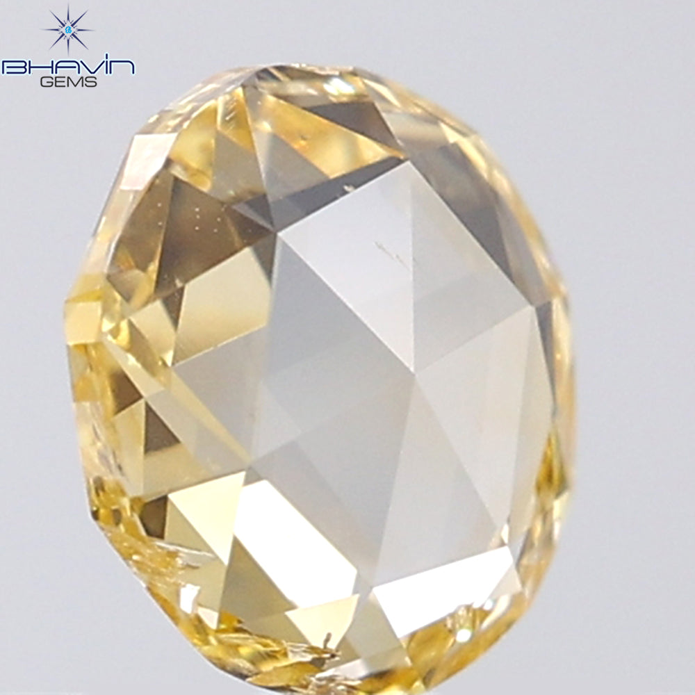 0.93 CT Round Rose Cut Natural Diamond Orange Color SI2 Clarity (6.43 MM)