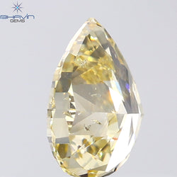 1.10 CT Pear Shape Natural Diamond Orange Color SI2 Clarity (7.79 MM)