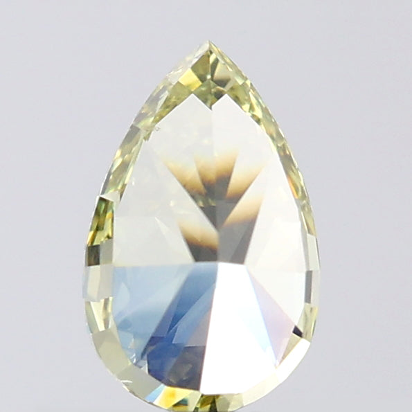 0.83 CT Pear Shape Natural Diamond Green (Chameleon) Color SI1 Clarity (7.34 MM)