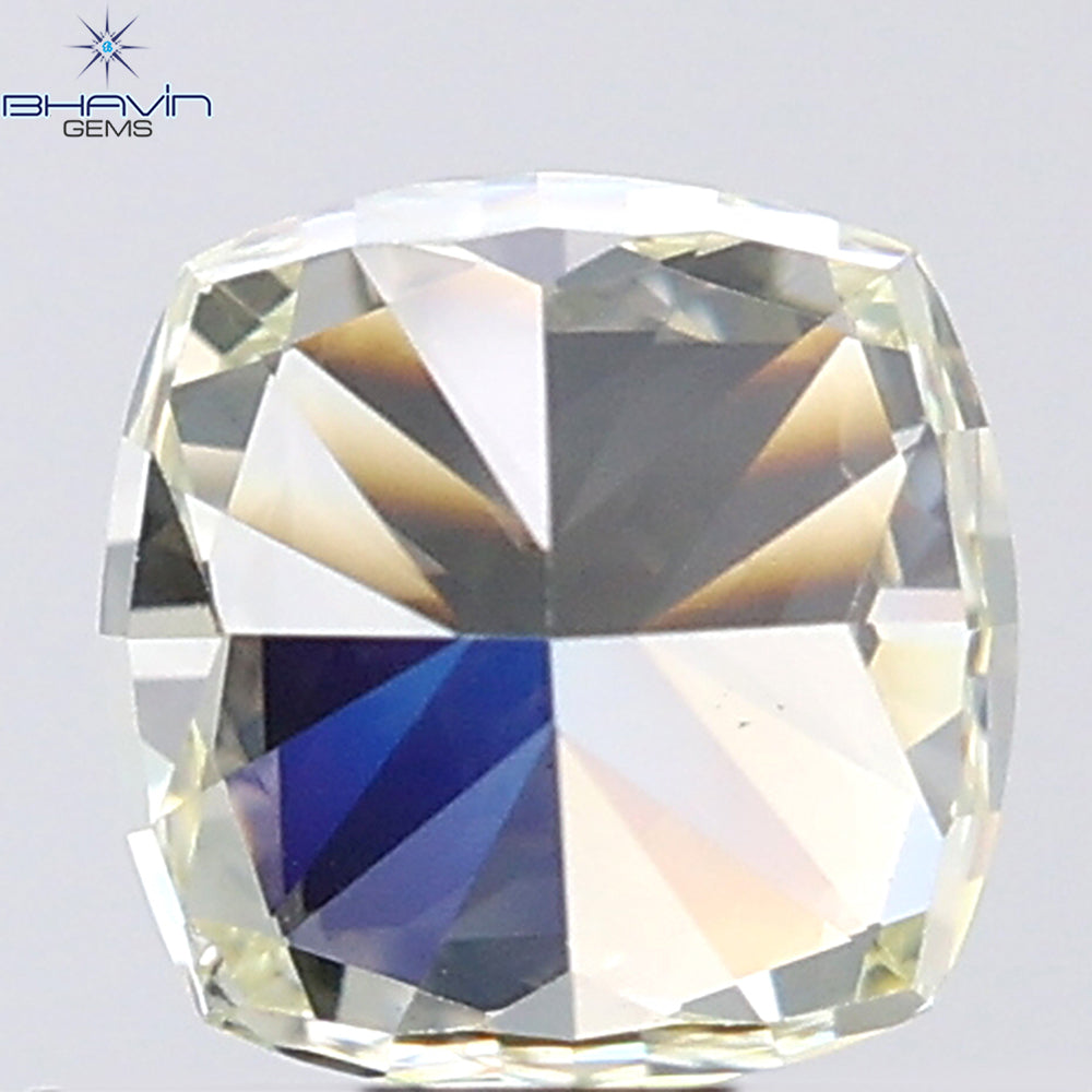 0.90 CT Cushion Shape Natural Diamond Yellow Color VS2 Clarity (5.07 MM)