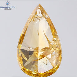 0.83 CT Pear Shape Natural Diamond Orange Color I3 Clarity (8.91 MM)