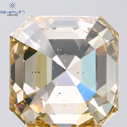 1.53 CT Asscher Shape Natural Diamond Orange Color VS2 Clarity (6.29 MM)