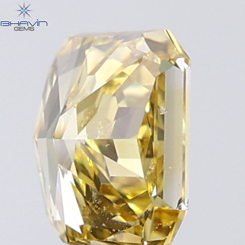0.63 CT Radiant Shape Natural Diamond Orange Color SI1 Clarity (5.13 MM)