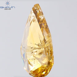0.83 CT Pear Shape Natural Diamond Orange Color I3 Clarity (8.91 MM)