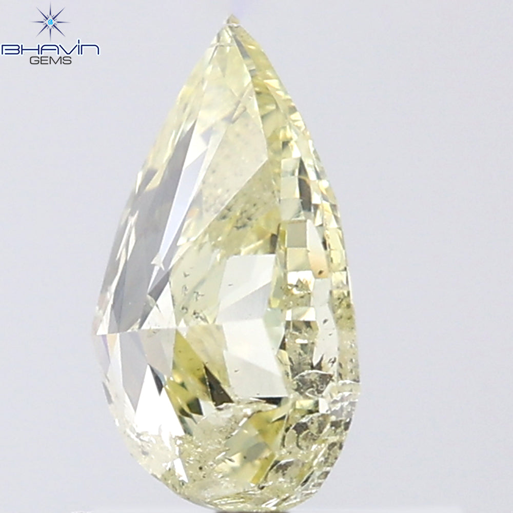 1.00 CT Pear Shape Natural Diamond Yellow Color I1 Clarity (8.10 MM)