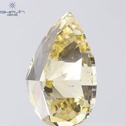 1.10 CT Pear Shape Natural Diamond Orange Color SI2 Clarity (7.79 MM)
