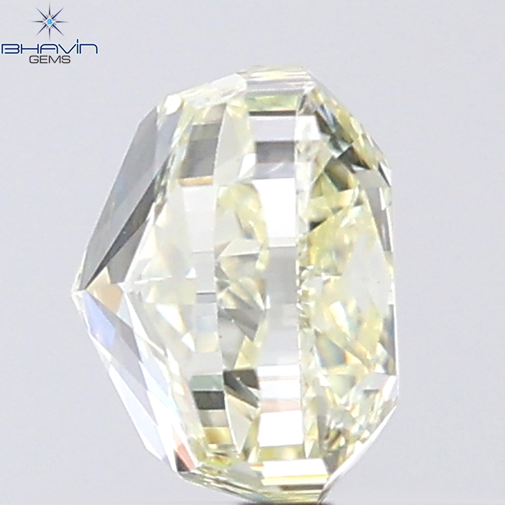 0.90 CT Cushion Shape Natural Diamond Yellow Color VS2 Clarity (5.07 MM)