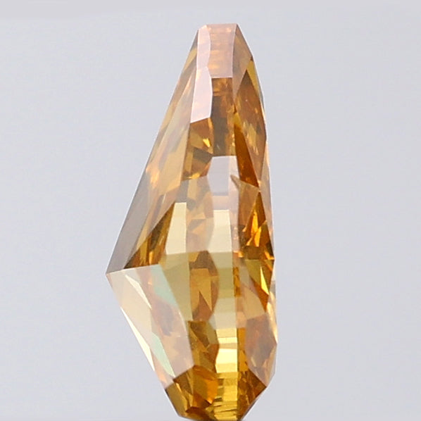 1.03 CT Pear Shape Natural Diamond Orange Color SI1 Clarity (8.13 MM)