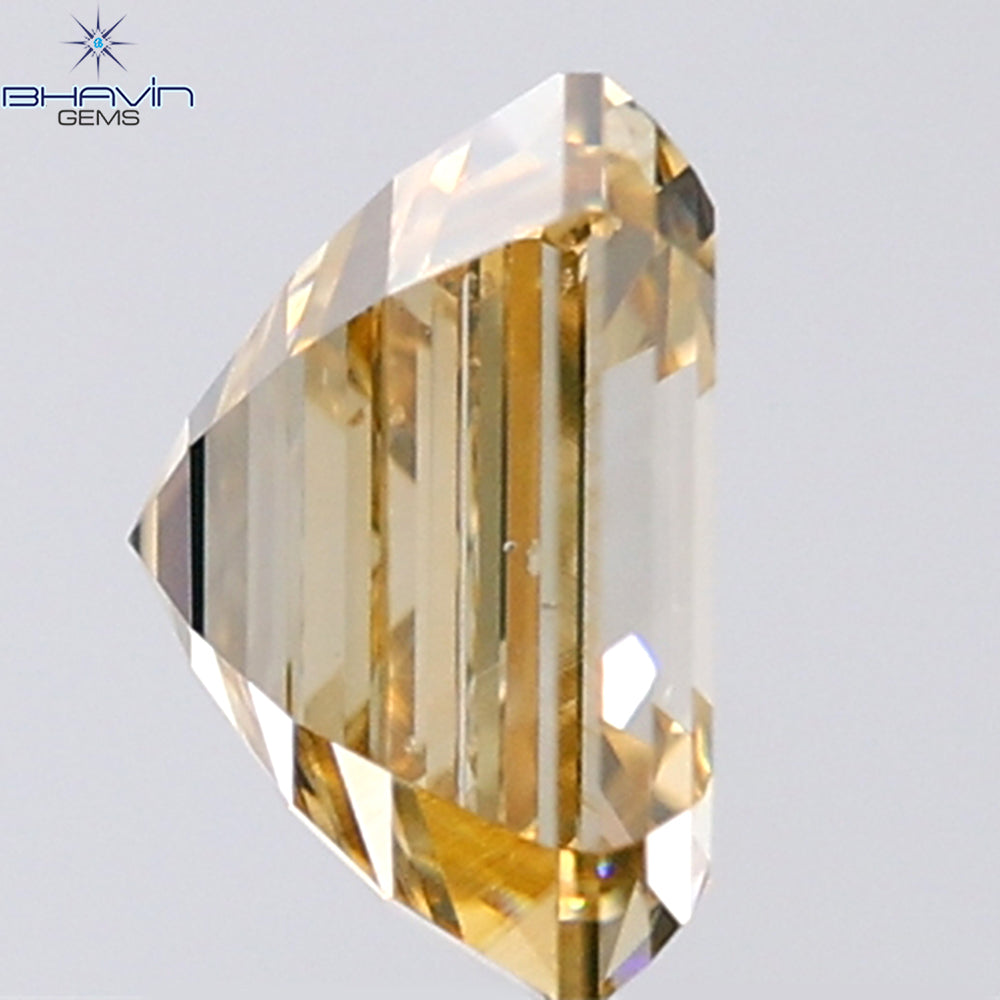 1.53 CT Asscher Shape Natural Diamond Orange Color VS2 Clarity (6.29 MM)
