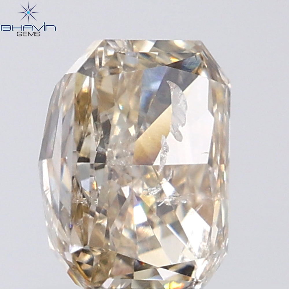 1.04 CT Radiant Shape Natural Diamond Brown Color I1 Clarity (6.39 MM)